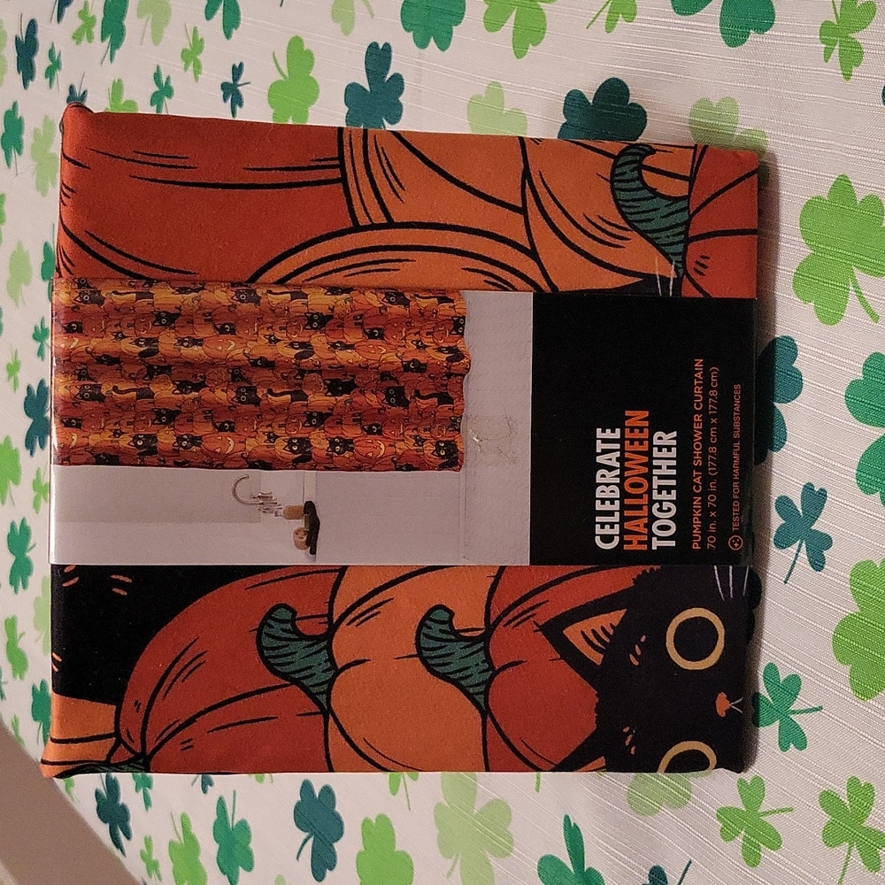 Halloween Cat Shower Curtain